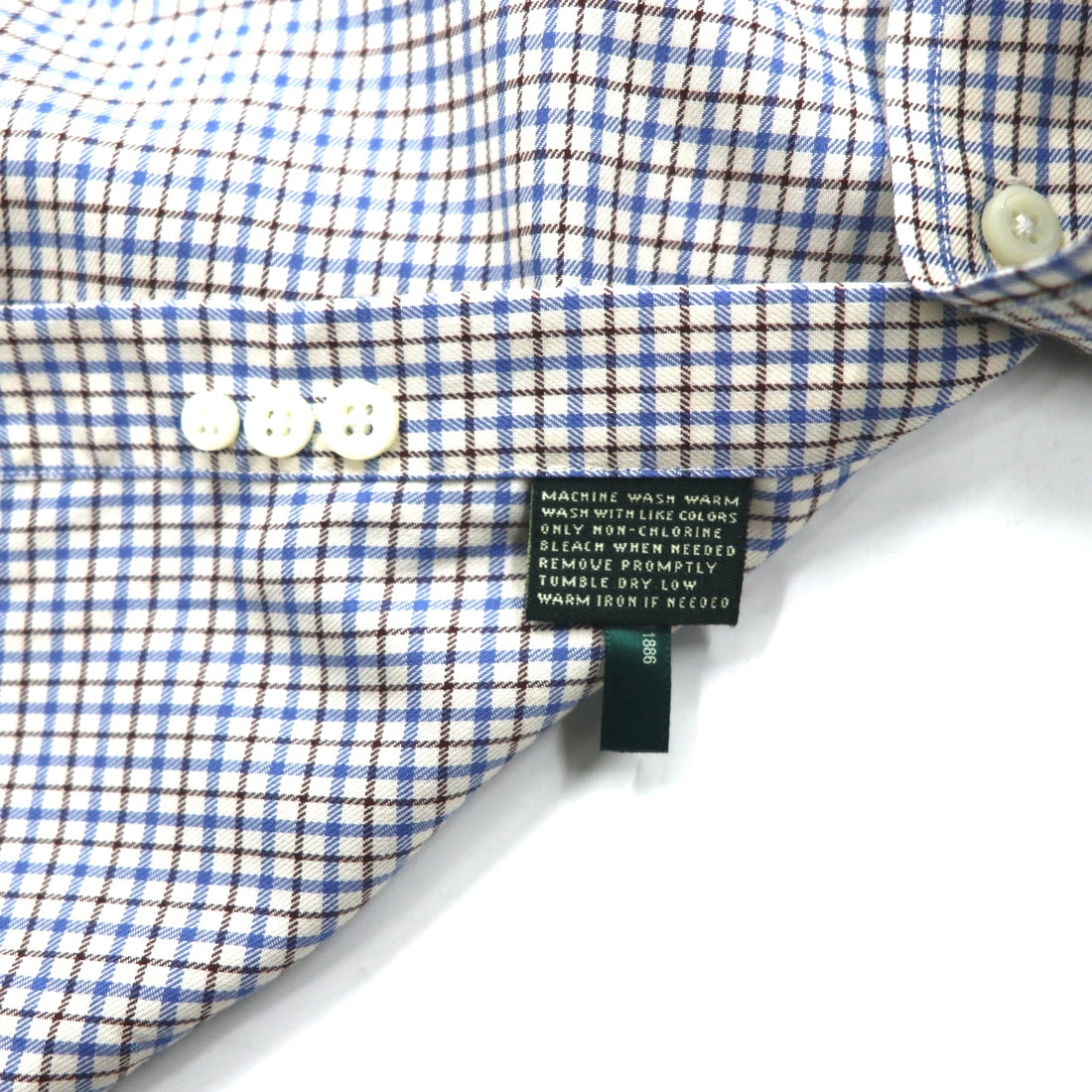 LAUREN RALPH LAUREN ボタンダウンシャツ XL ブルー コットン チェック CLASSIC FIT NON IRON