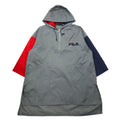 FILA 90s Long Anorak Parka SM Grey Nylon Water Repellent Half Zip Big Size