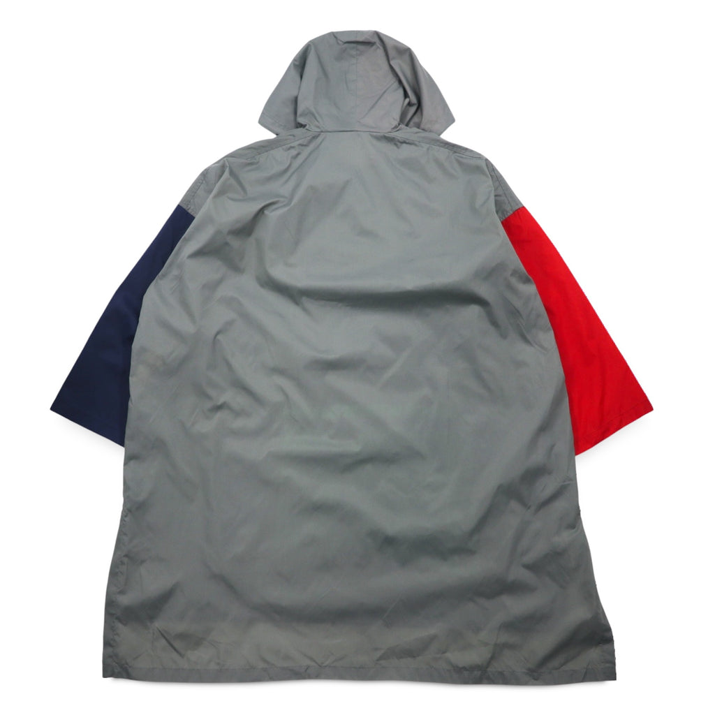 FILA 90s Long Anorak Parka SM Grey Nylon Water Repellent Half Zip Big Size