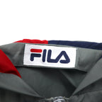 FILA 90s Long Anorak Parka SM Grey Nylon Water Repellent Half Zip Big Size
