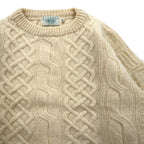 90s Ireland Vintage Fisherman Knit アイルランド製 90年代 フィッシャーマン アランニット セーター XL 生成り ウール ケーブル編み BLARNEY WOOLEN MILLS