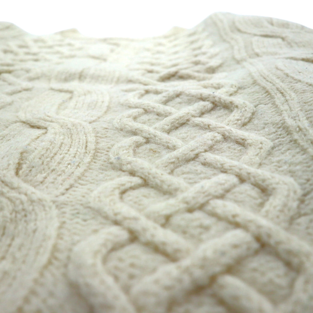 90s Ireland Vintage Fisherman Knit アイルランド製 90年代 フィッシャーマン アランニット セーター XL 生成り ウール ケーブル編み BLARNEY WOOLEN MILLS