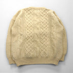 90s Ireland Vintage Fisherman Knit アイルランド製 90年代 フィッシャーマン アランニット セーター XL 生成り ウール ケーブル編み BLARNEY WOOLEN MILLS
