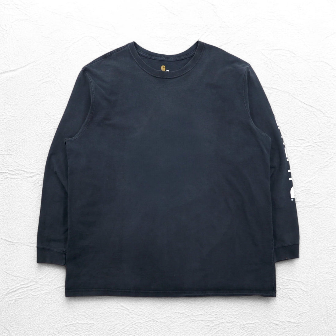 Carhartt Long Sleeve T-Shirt, 3XL, ORIGINAL FIT, Black, Cotton, Big Size