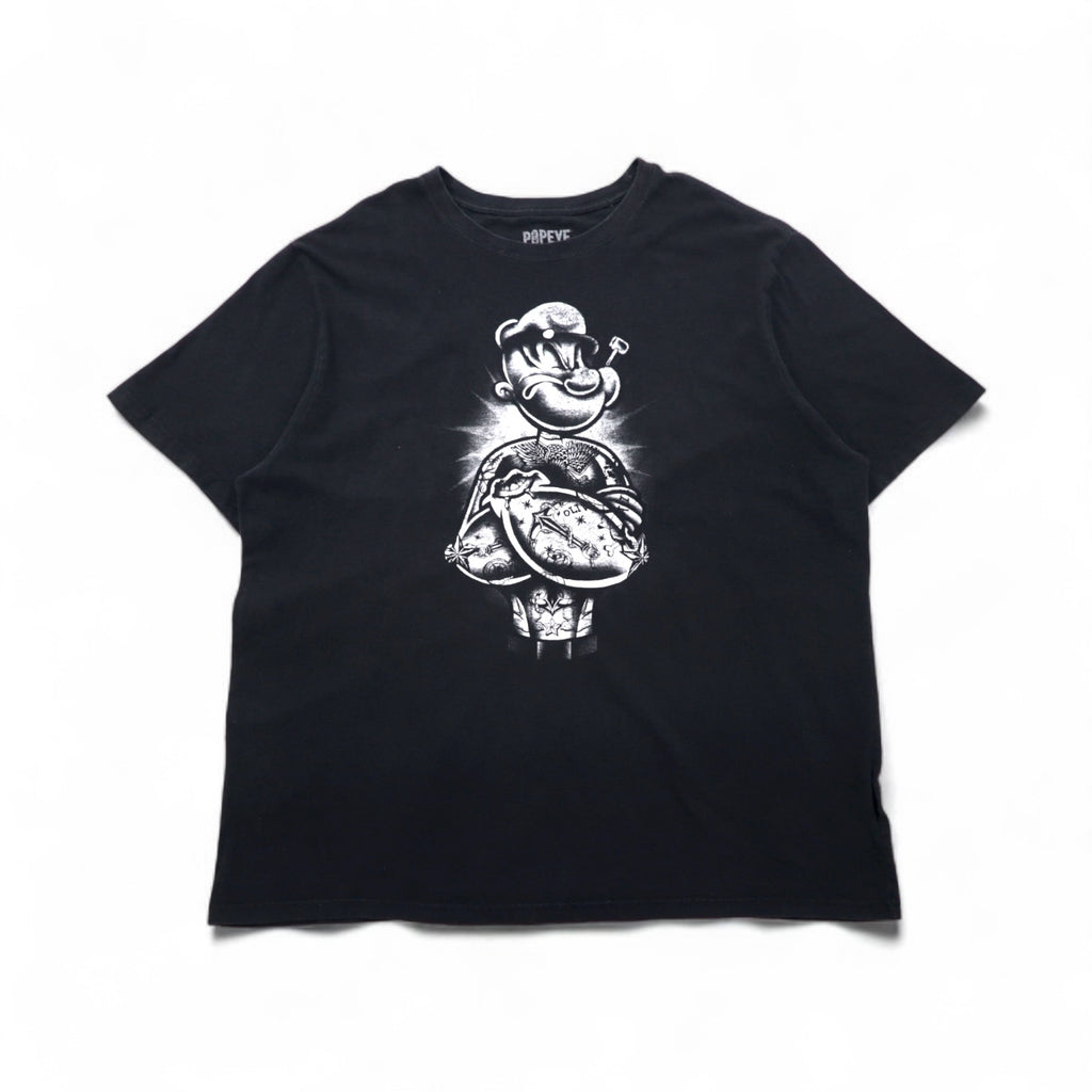 POPEYE Oversized T-Shirt, Size 2XL, Black, Character Cotton, Made in Honduras