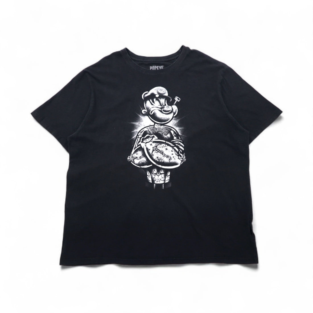 POPEYE Oversized T-Shirt, Size 2XL, Black, Character Cotton, Made in Honduras