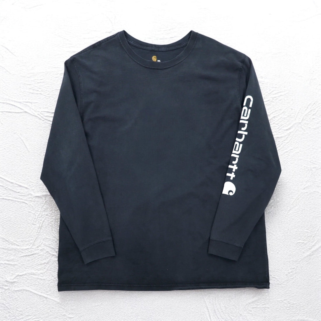 Carhartt Long Sleeve T-Shirt, 3XL, ORIGINAL FIT, Black, Cotton, Big Size