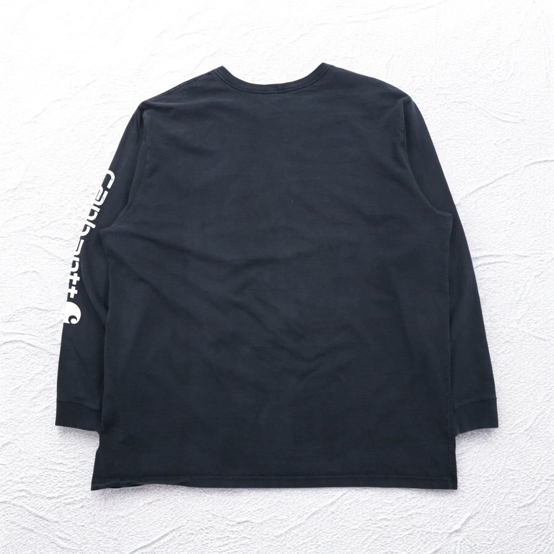Carhartt Long Sleeve T-Shirt, 3XL, ORIGINAL FIT, Black, Cotton, Big Size
