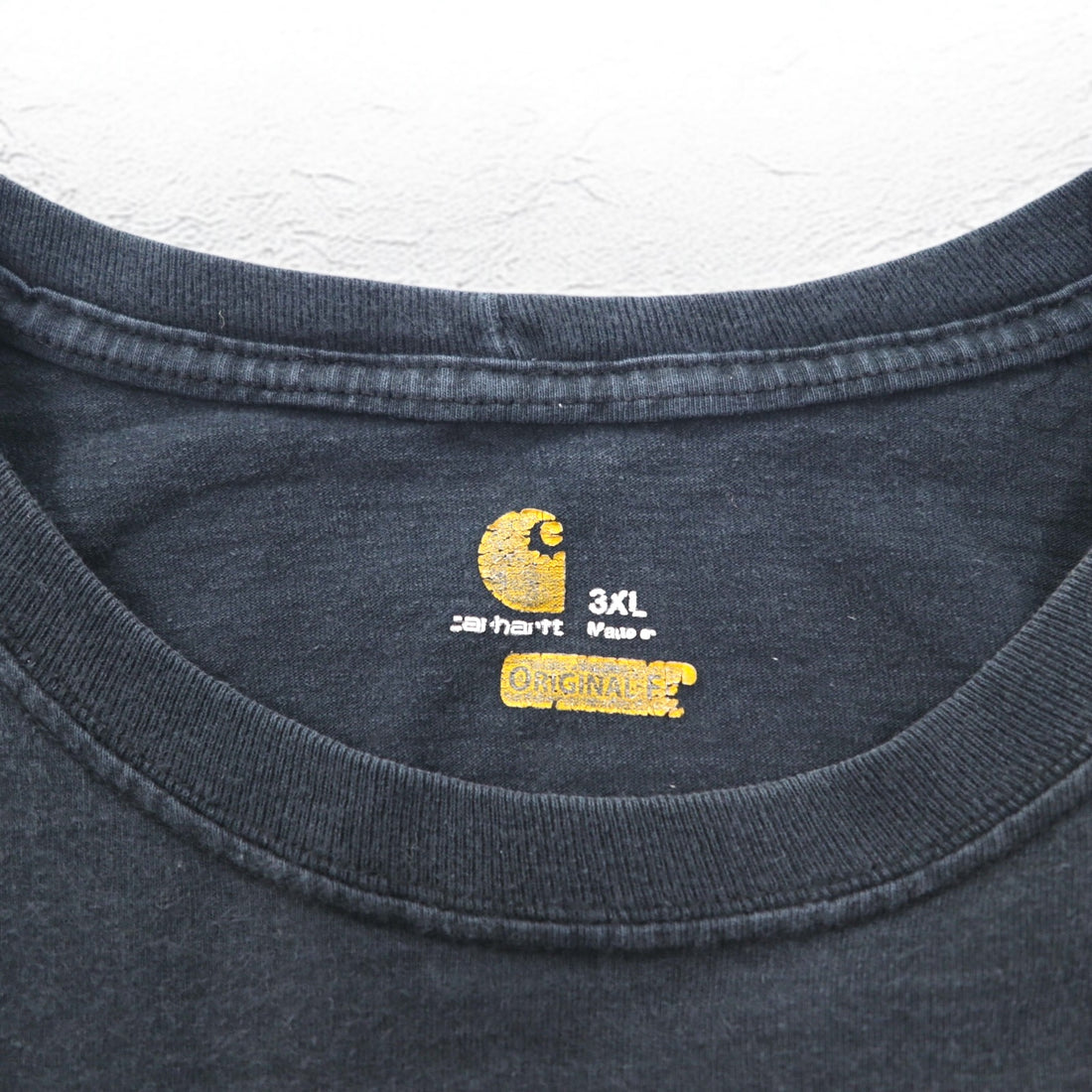 Carhartt Long Sleeve T-Shirt, 3XL, ORIGINAL FIT, Black, Cotton, Big Size
