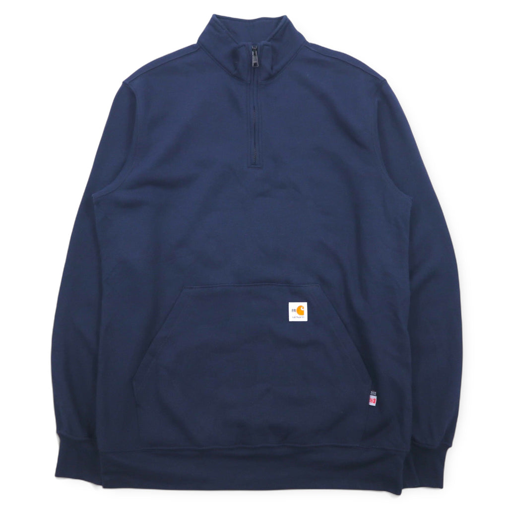carhartt loose fit half zip sweatshirt M navy flame retardant cotton CAT3 Flame-Resistant Force Loose Fit Midweight Mock Neck Sweatshirt TS5028-FRM