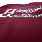 JAN SPORT USA製 90年代 カレッジ プリント スウェット L ボルドー コットン HESSTON COLLEGE
