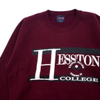 JAN SPORT USA製 90年代 カレッジ プリント スウェット L ボルドー コットン HESSTON COLLEGE