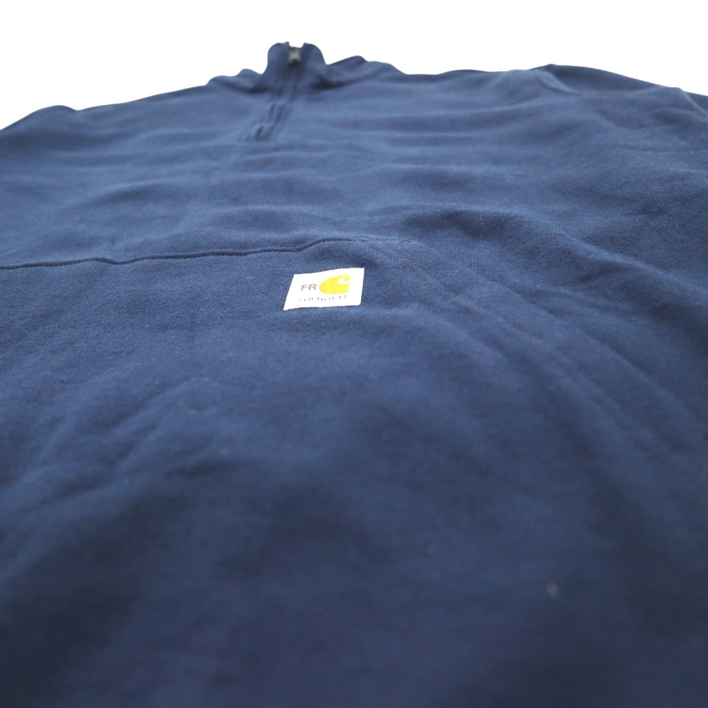 carhartt loose fit half zip sweatshirt M navy flame retardant cotton CAT3 Flame-Resistant Force Loose Fit Midweight Mock Neck Sweatshirt TS5028-FRM