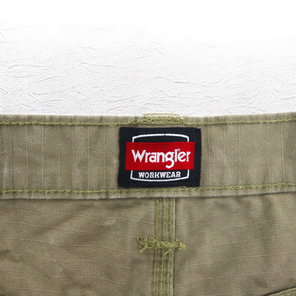 Wrangler WORKWEAR リップストップ カーゴパンツ XL カーキ コットン 10WMWR1BR
