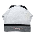 Champion 90s V-neck raglan sweatshirt, 4XL, grey, script logo, big size