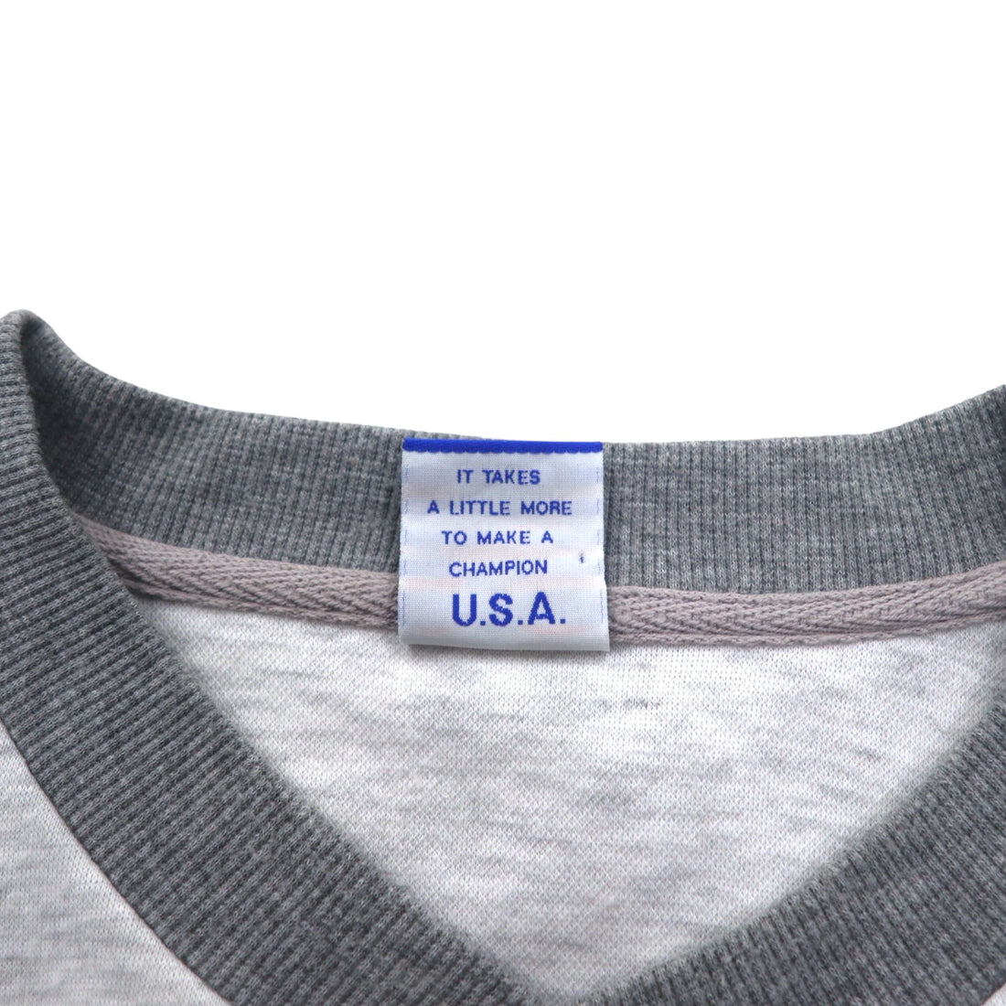 Champion 90s V-neck raglan sweatshirt, 4XL, grey, script logo, big size