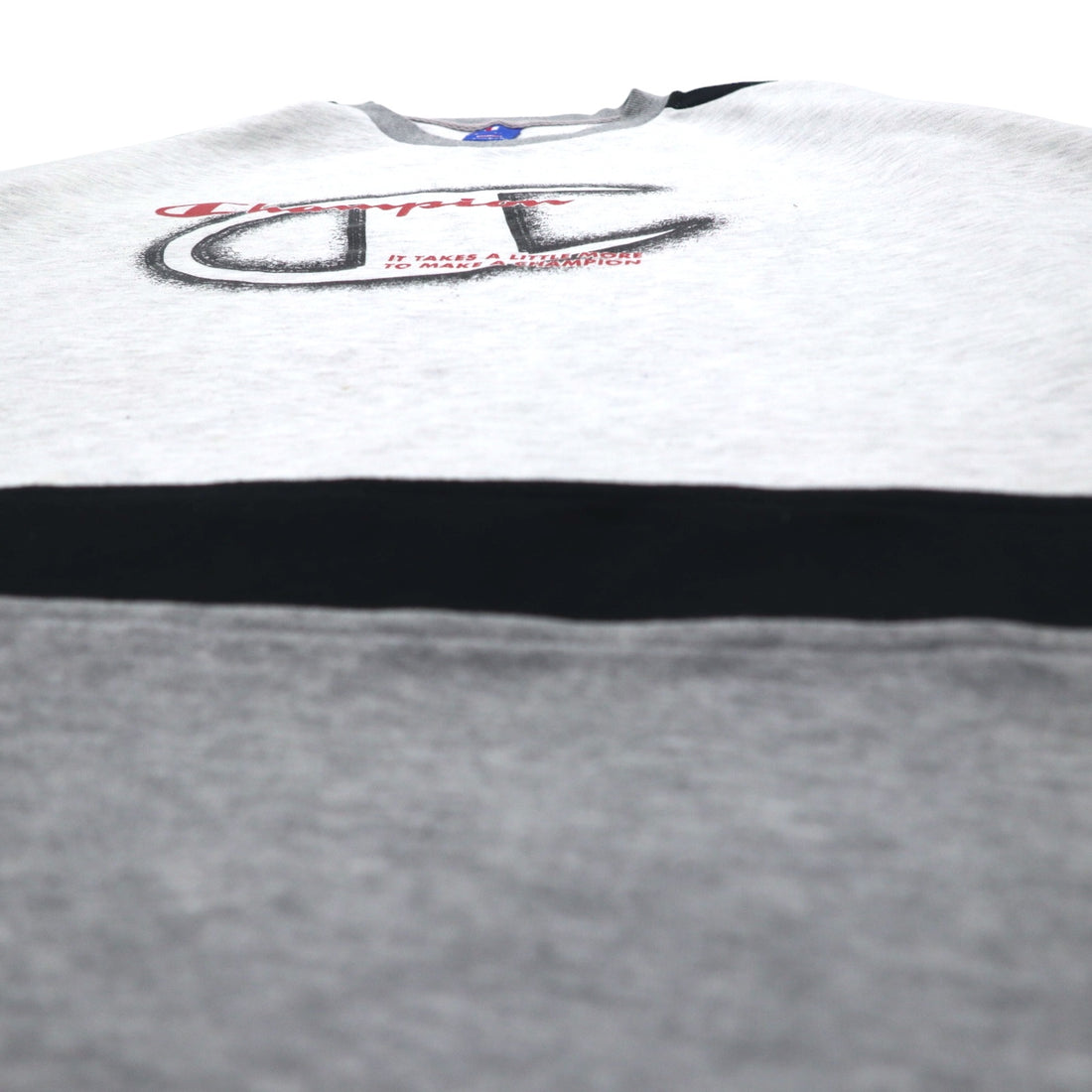 Champion 90s V-neck raglan sweatshirt, 4XL, grey, script logo, big size