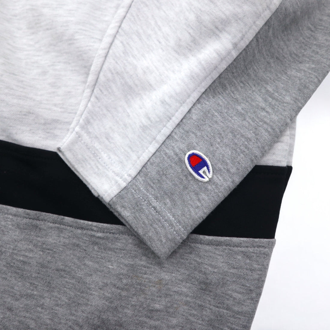 Champion 90s V-neck raglan sweatshirt, 4XL, grey, script logo, big size