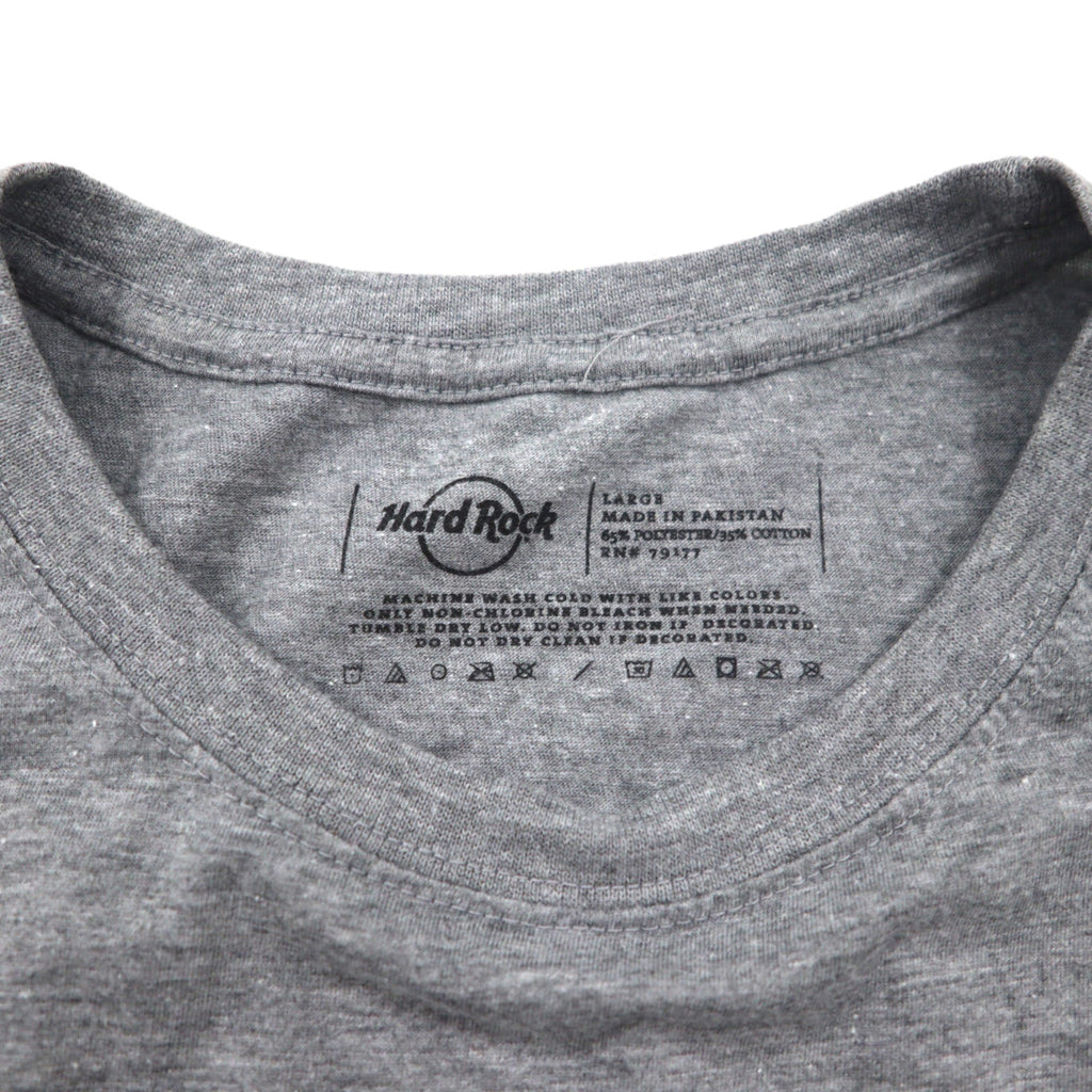 Hard Rock Cafe Record Print T-Shirt, Size L, Gray Cotton, UNITED WE ROCK