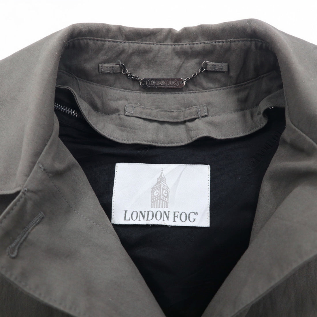 LONDON FOG Balmacaan Coat, XL, Grey, Polyester, Cotton, Removable Liner