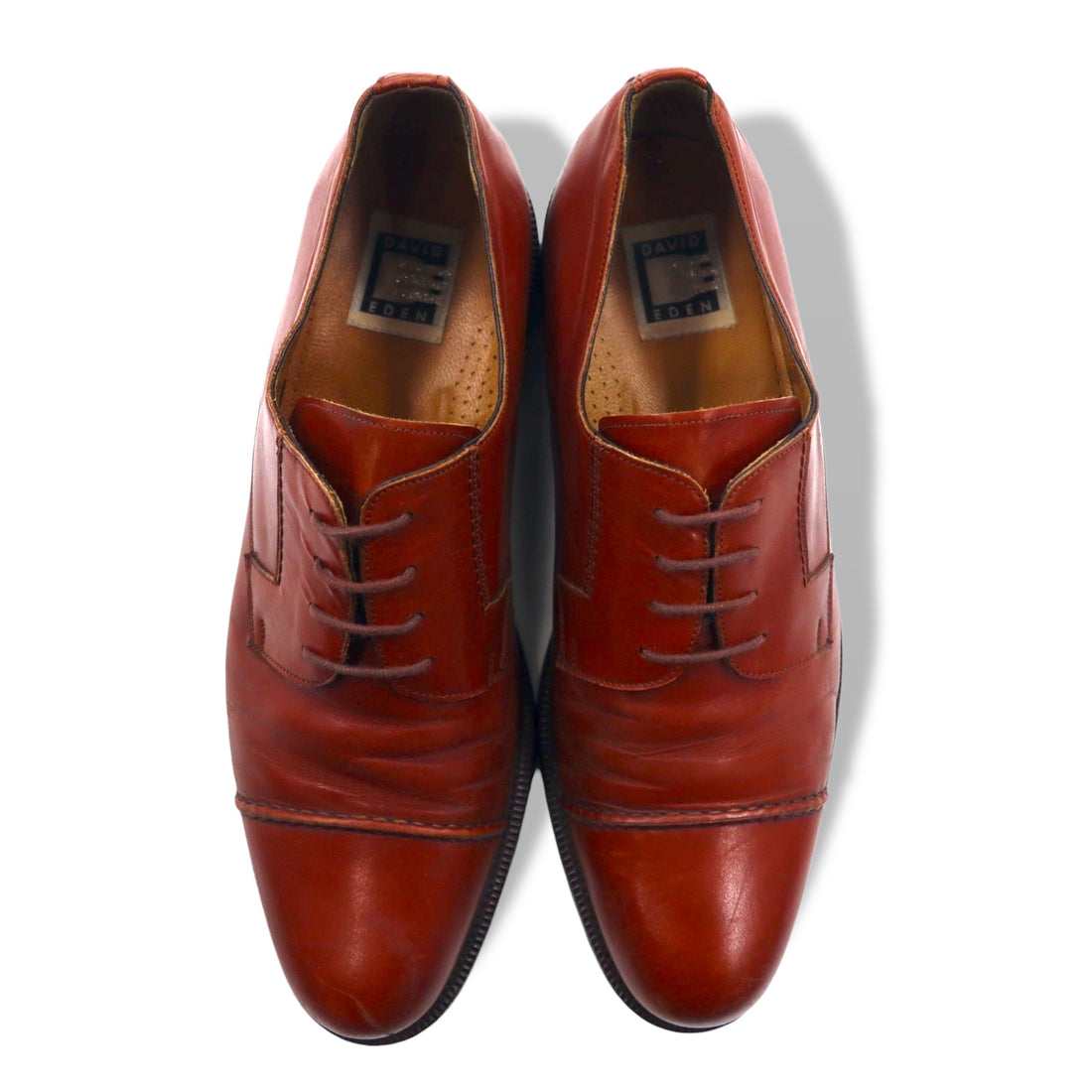 DAVID EDEN Straight Tip Dress Shoes 27.5cm Brown Leather