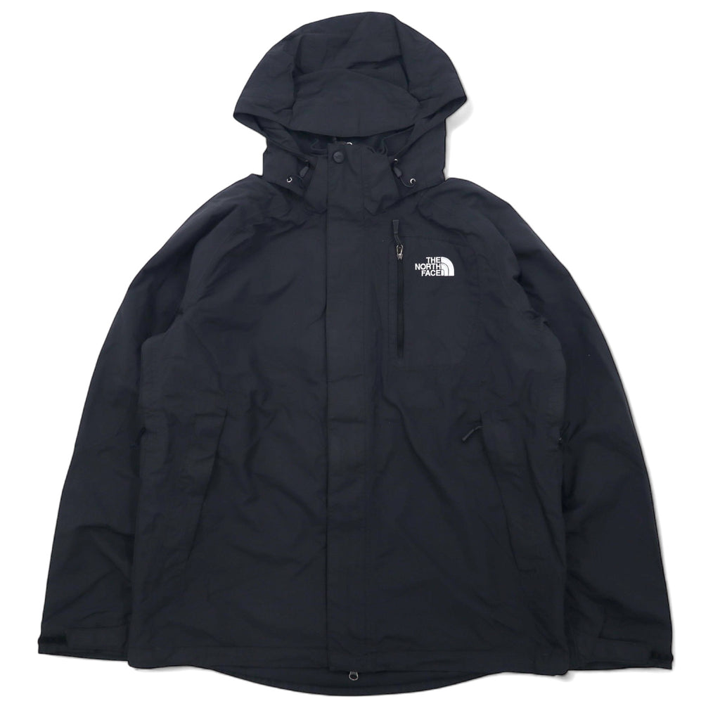 日本然リトテ-古着オンライン-THE NORTH FACE マウンテンパーカー M ブラック ナイロン HYVENT 撥水 透湿 ジップインジップ搭載 US規格-THE NORTH FACE Mountain Hoodie M Black Nylon HYVENT Water Repellent Moisture Breathable Zip-in-Zip US Standard