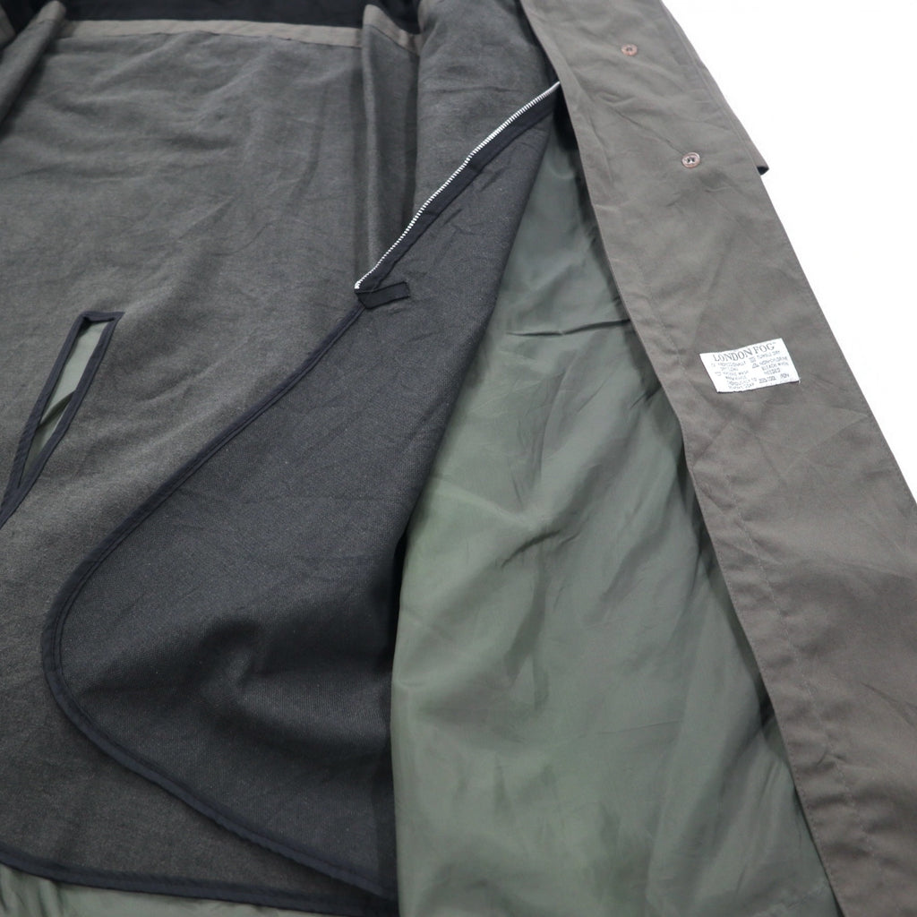 LONDON FOG Balmacaan Coat, XL, Grey, Polyester, Cotton, Removable Liner