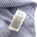 Polo Ralph Lauren ボタンダウン リネン シャツ XL ブルー 麻 ストライプ CLASSIC FIT EASY CARE ビッグサイズ