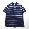 Polo by Ralph Lauren 90s Striped Polo Shirt, Size 2XL, Navy Blue Cotton, Pique with Small Pony Embroidery