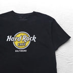Hard Rock CAFE Logo Print T-Shirt L Black Cotton BALTIMORE Made in Mexico