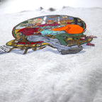 JERZEES USA製 90年代 ARTWEAR プリント スウェット 2X グレー コットン 裏起毛 ビッグサイズ