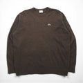 LACOSTE 80年代 スペイン製 クルーネック ニット セーター XL ブラウン ウール