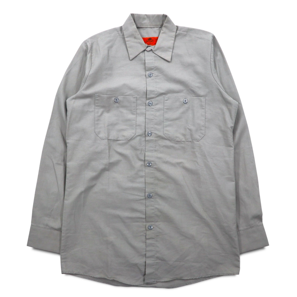 RED KAP Work Shirt, S, Grey, Polyester, Cotton, Front Pocket, Made in Honduras