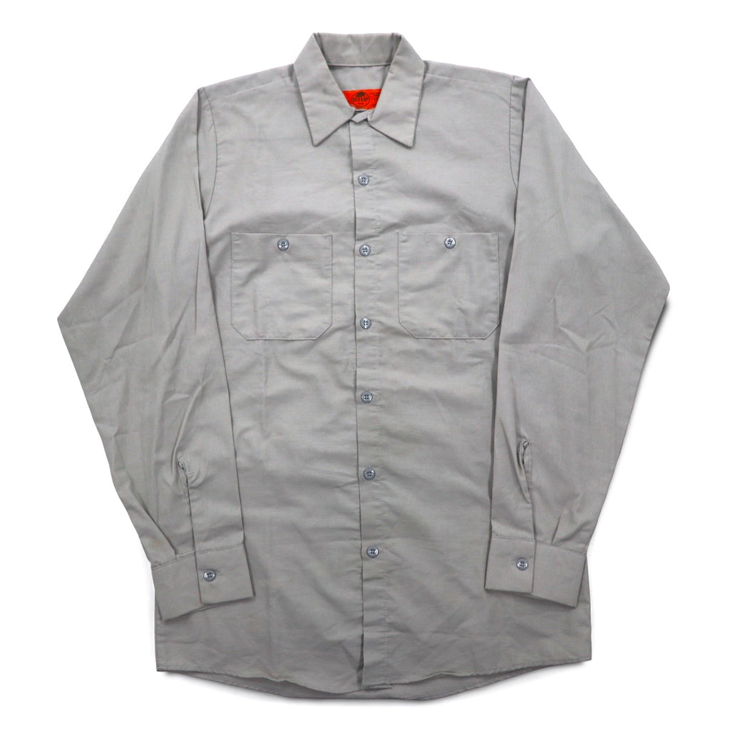 RED KAP Work Shirt, S, Grey, Polyester, Cotton, Front Pocket, Made in Honduras