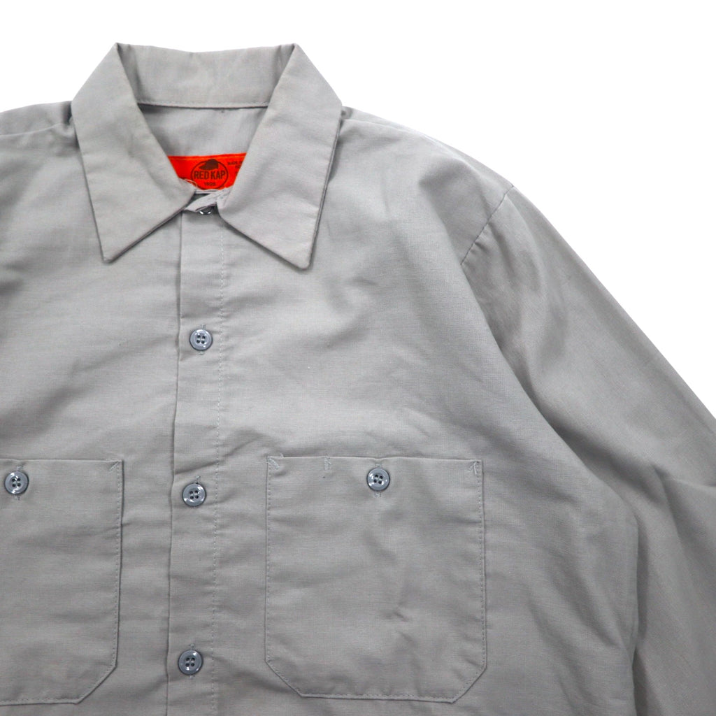 RED KAP Work Shirt, S, Grey, Polyester, Cotton, Front Pocket, Made in Honduras