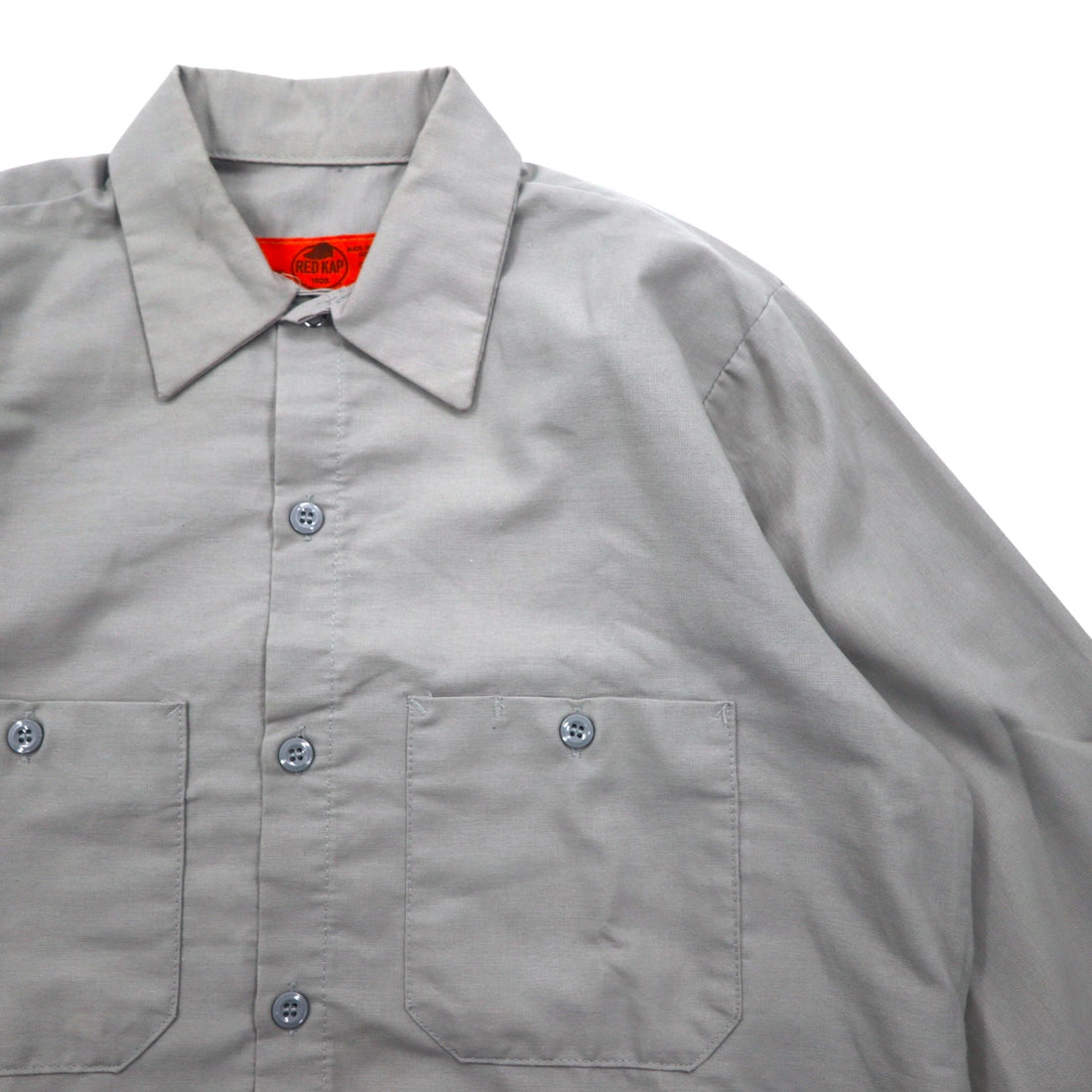 RED KAP Work Shirt, S, Grey, Polyester, Cotton, Front Pocket, Made in Honduras