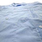 J.R.PALACIOS 80年代 オープンカラー キューバシャツ 開襟 ボックスシャツ 2XL ブルー ポリエステル コットン