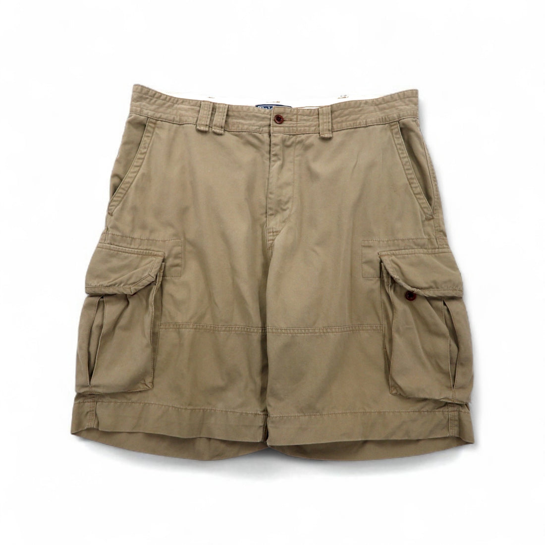 Polo by Ralph Lauren 90s Polo Chino Baggy Short Cargo Pants, Size XL, Beige Cotton, Below the Knee