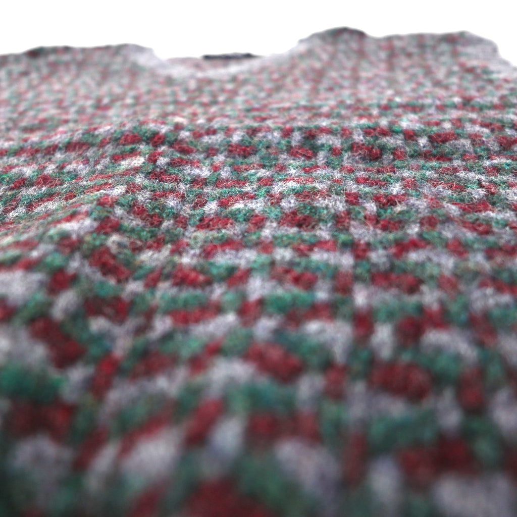 Woolrich 1980s British-made V-neck wide knit vest, size XL, grey wool