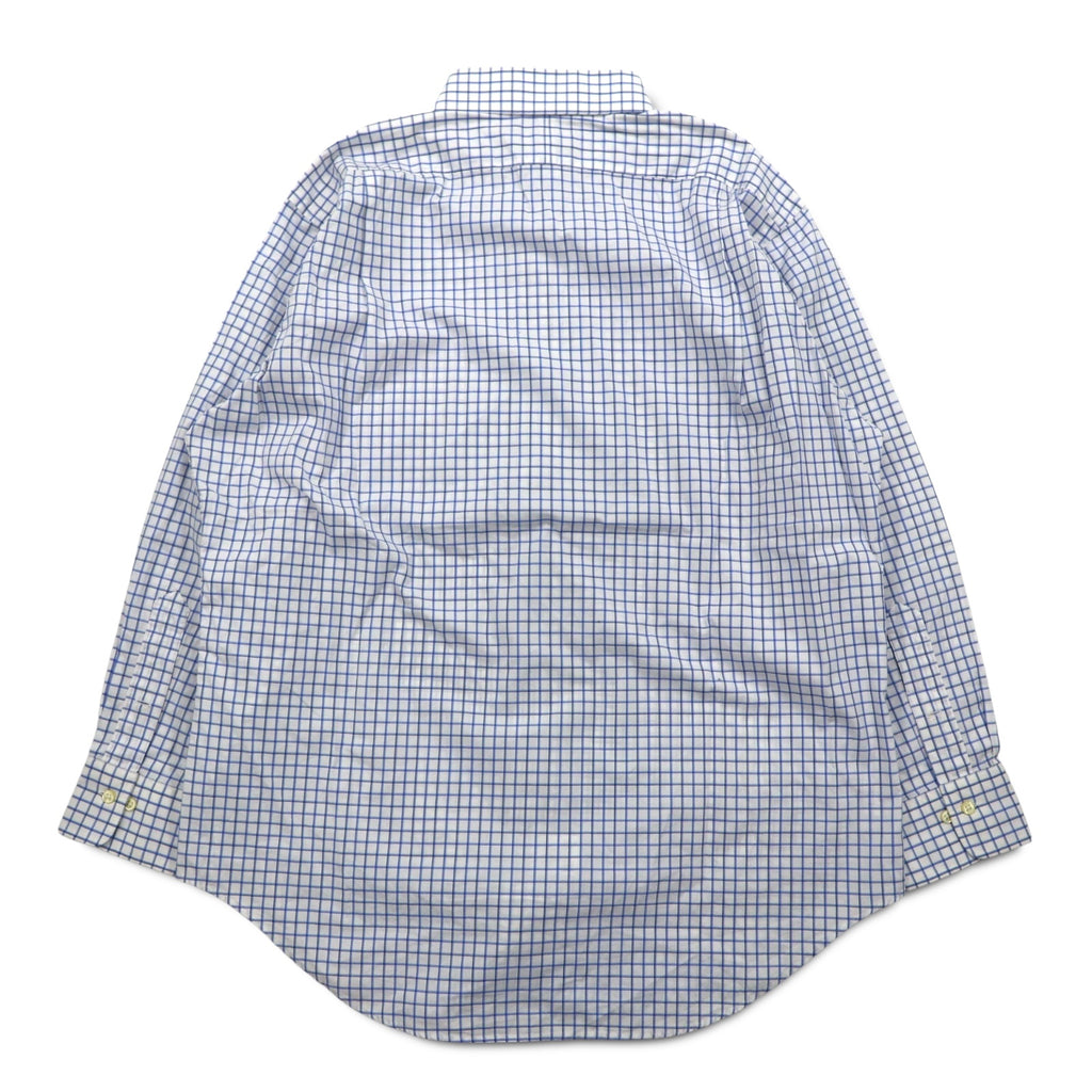 Polo by Ralph Lauren 90s REGENT Dress Shirt L White Blue Check Classic Fit