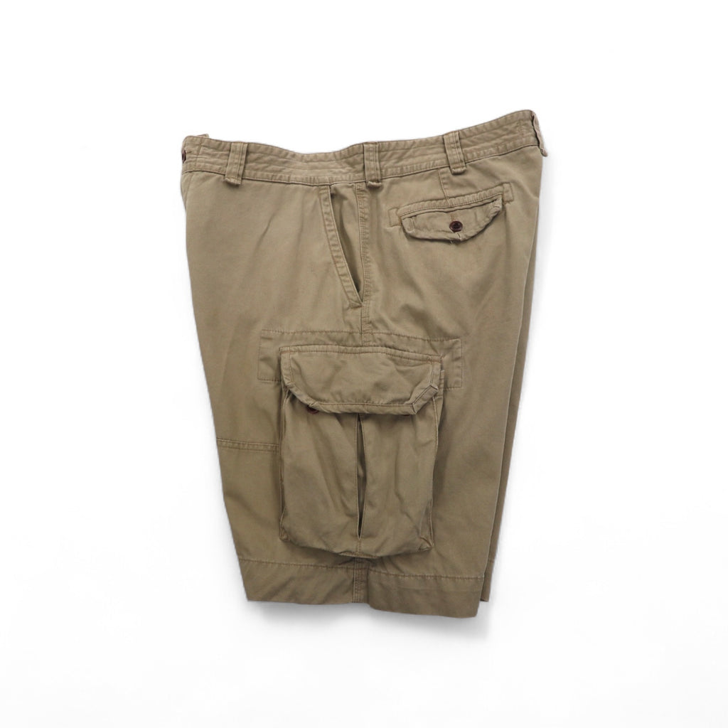 Polo by Ralph Lauren 90s Polo Chino Baggy Short Cargo Pants, Size XL, Beige Cotton, Below the Knee