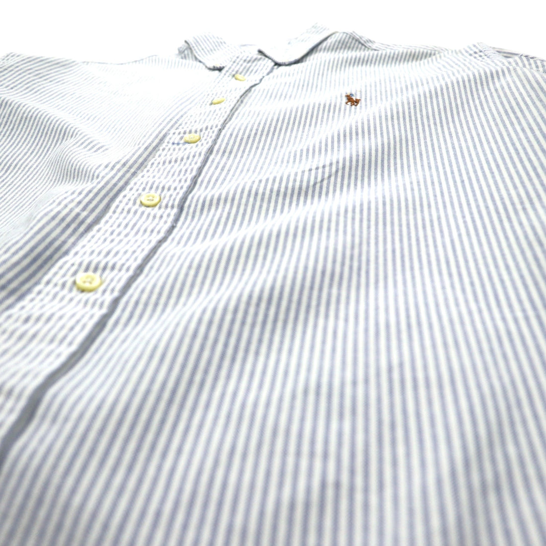 Ralph Lauren 90s Classic Fit Oxford Button Down Shirt XL Blue White Stripes Small Pony Embroidery
