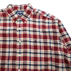 Ralph Lauren 90年代 ボタンダウン フランネルシャツ XL レッド BLAIRE チェック スモールポニー刺繡