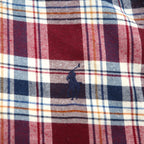 Ralph Lauren 90年代 ボタンダウン フランネルシャツ XL レッド BLAIRE チェック スモールポニー刺繡