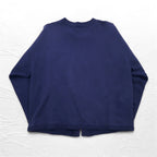 Hanes リメイク スウェット カーディガン L ネイビー コットン DAVIS BLUE DEVILS メキシコ製