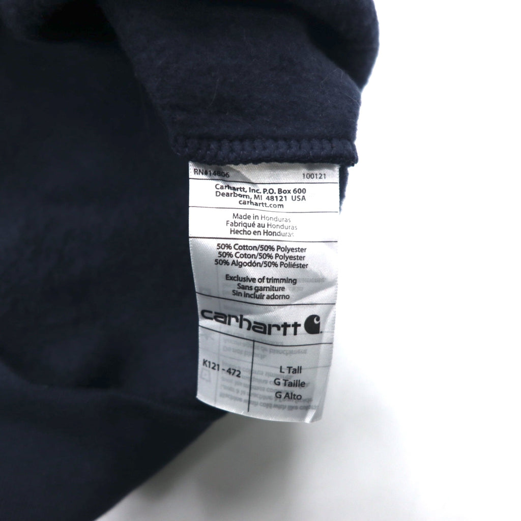 carhartt pullover hoodie L navy cotton fleece lining MIDWEIGHT PO HOODIE K121-472