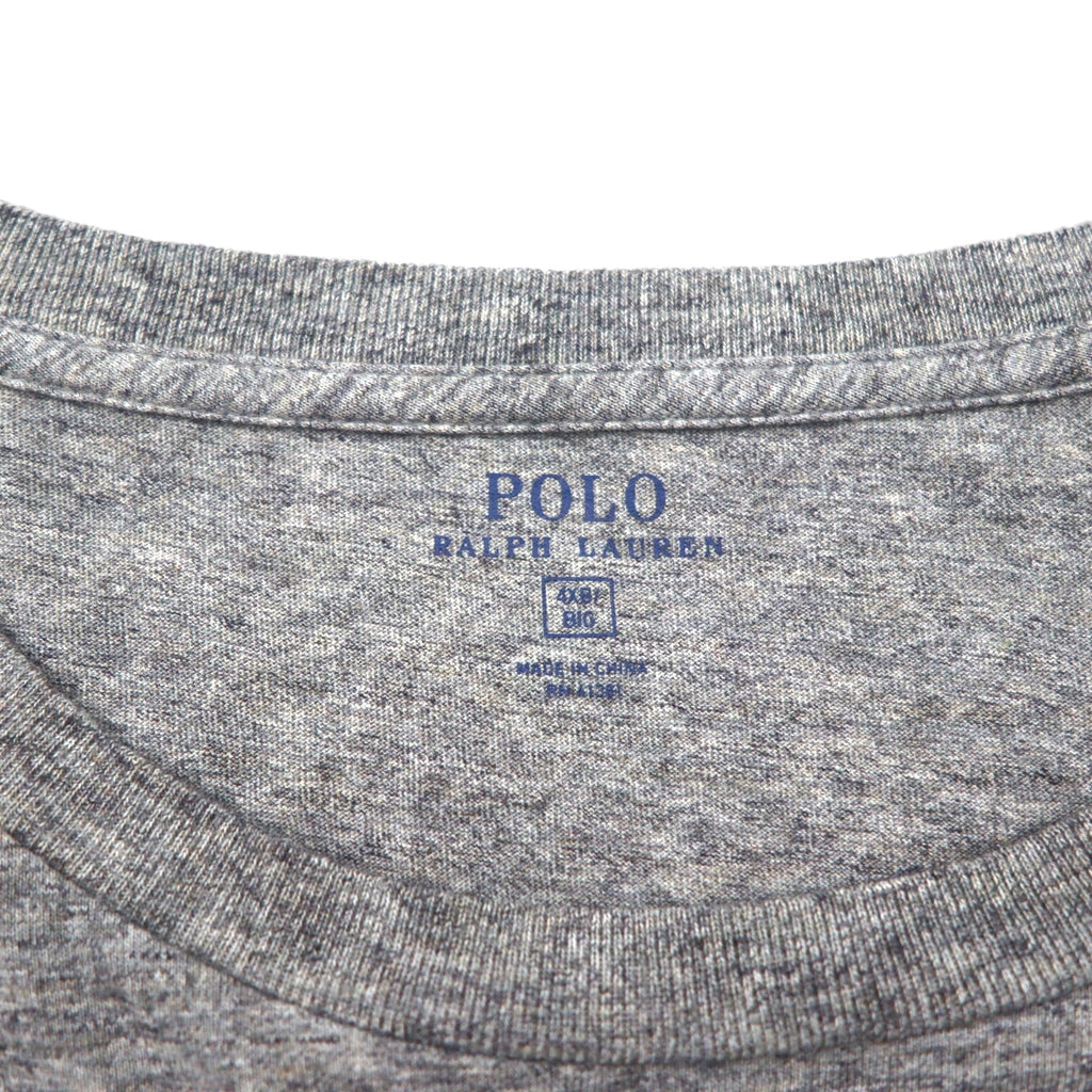 Polo Ralph Lauren ビッグサイズ 長袖Tシャツ ロンT 4XL グレー 胸ポケット スモールポニー刺繡