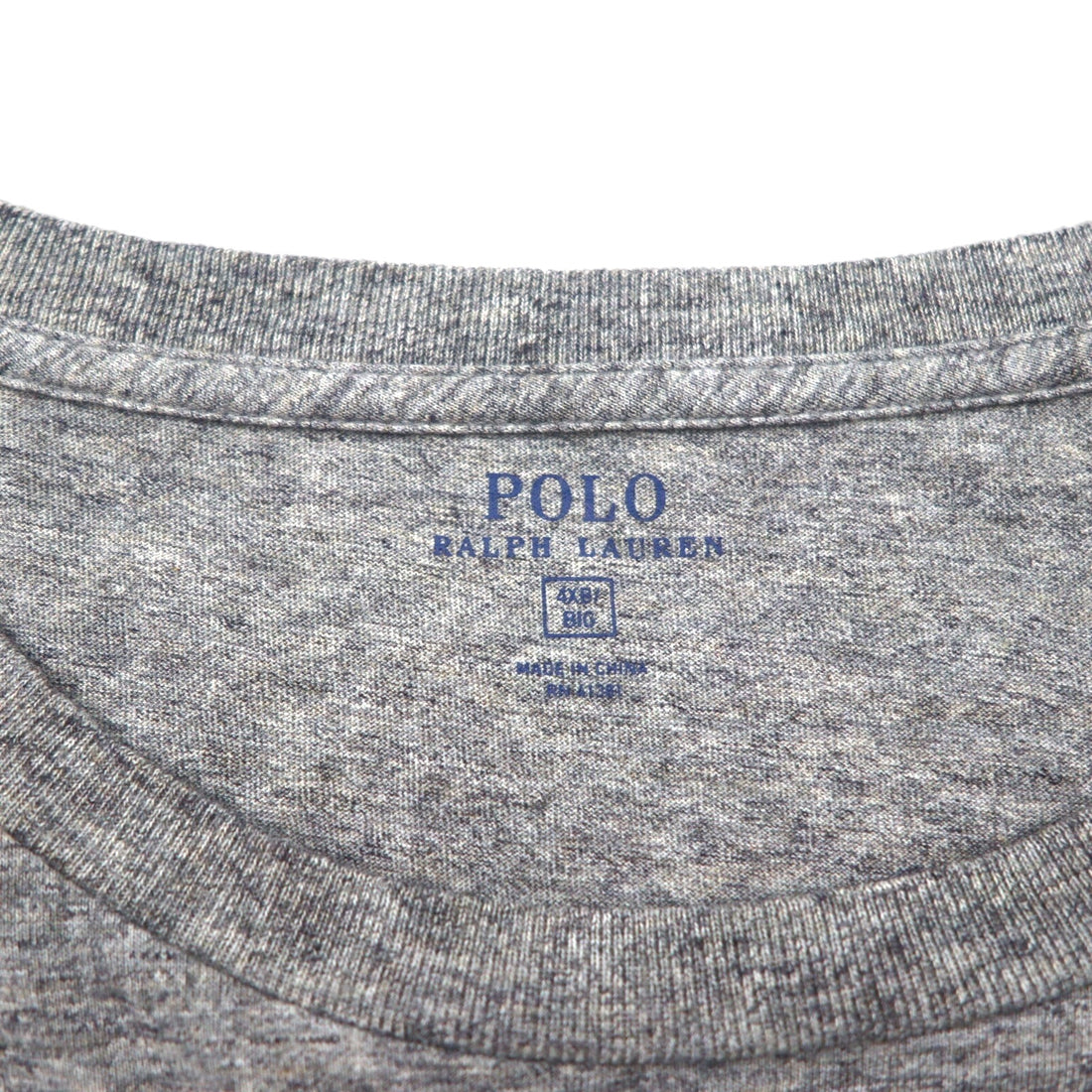 Polo Ralph Lauren ビッグサイズ 長袖Tシャツ ロンT 4XL グレー 胸ポケット スモールポニー刺繡