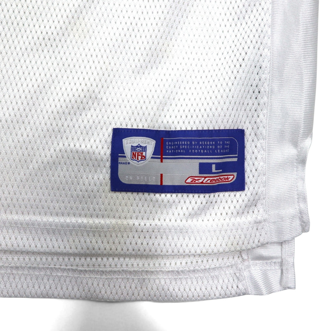 Reebok Game Shirt, Size L, White, Polyester Mesh, Numbering, NFL, TEXANS