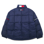 TOMMY HILFIGER 90s Down Jacket L Navy Nylon Flag Logo
